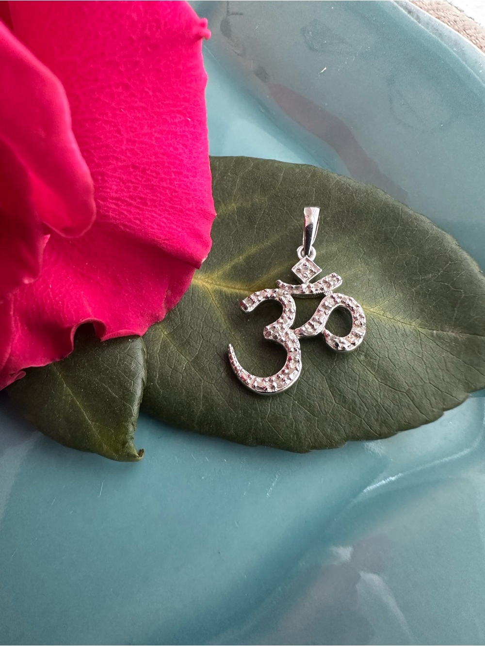 Sterling Silver OM Symbol Pendant in Silver